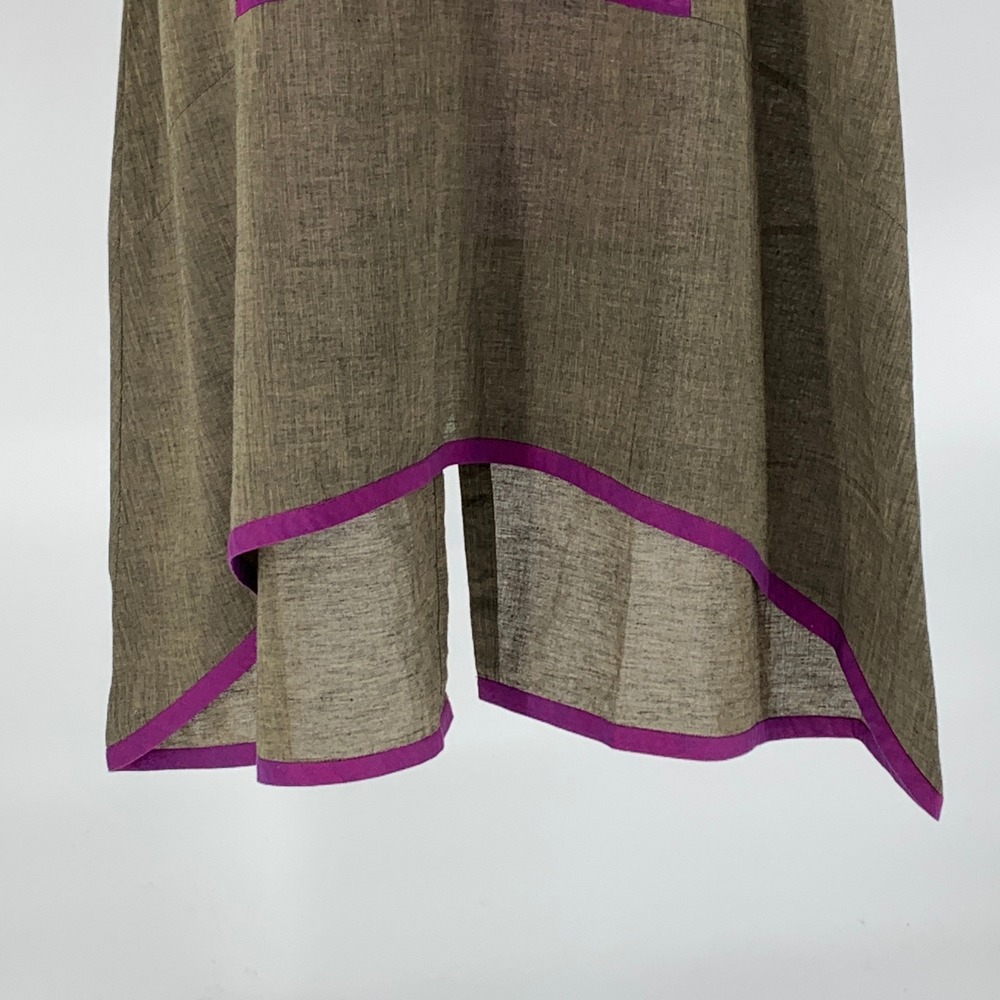 Nazila Couture Purple Olive Embroidered High Low Tunic Dress Small Boho Floral - Picture 13 of 14